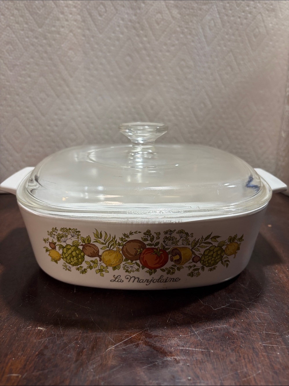 Corning Ware Spice of Life casserole dish with Pyrex lid